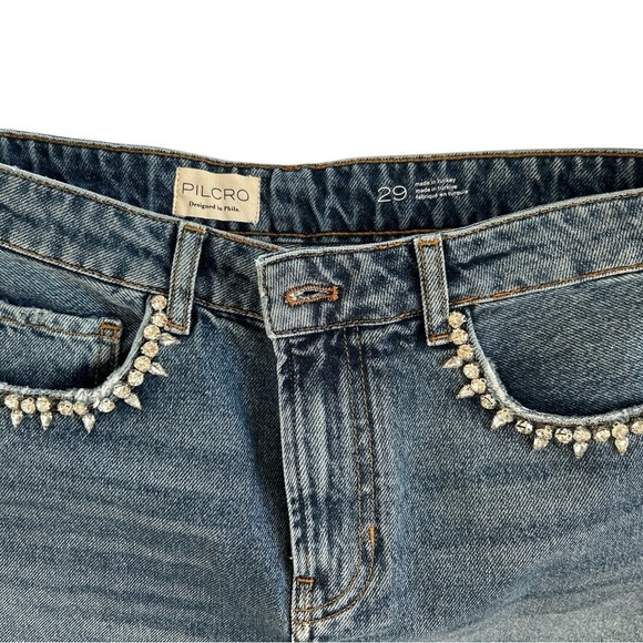 PILCRO anthro brand shorts with faux diamond bling near pockets. NWT - Picture 5 of 6